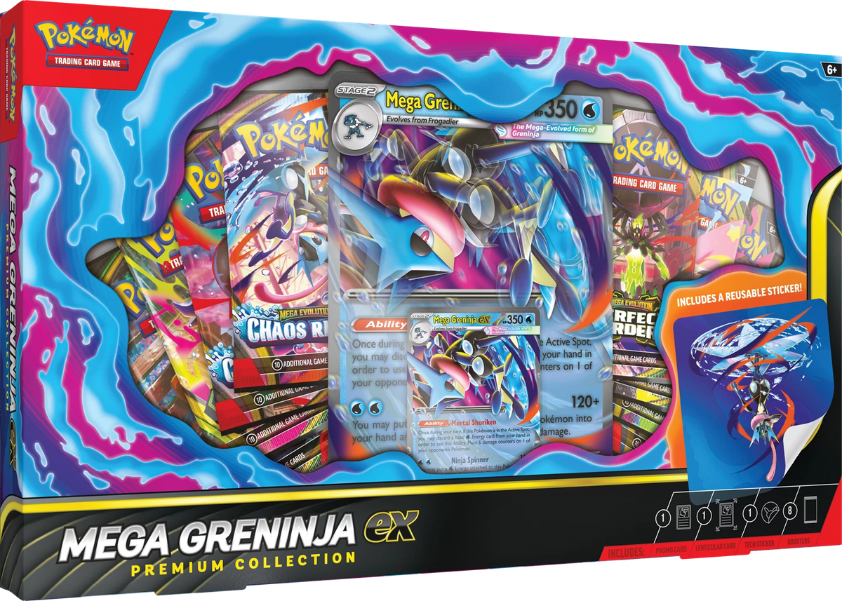PRE-ORDER: POKÉMON MEGA EVOLUTION: MEGA GRENINJA EX PREMIUM COLLECTION -EN- POKEREAVES