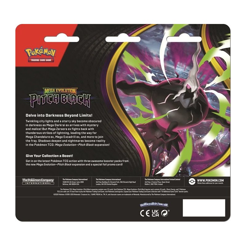 Pre-order Pokemon Mega Evolution Pitch Black tripack - English POKEREAVES
